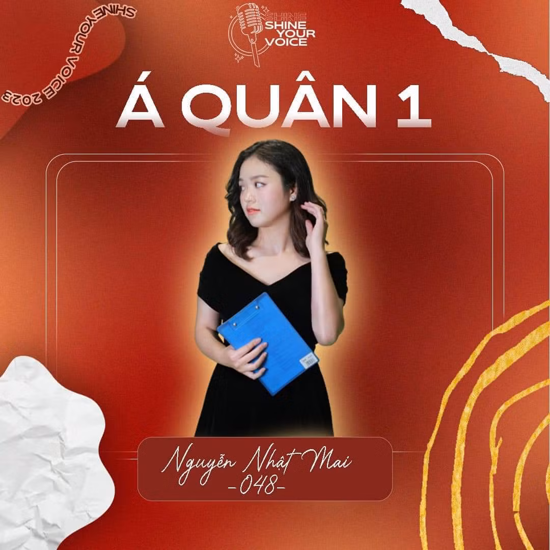 Á quân 1 cuộc thi Tìm kiếm Tài năng Người dẫn chương trình Shine Your Voice 2023.