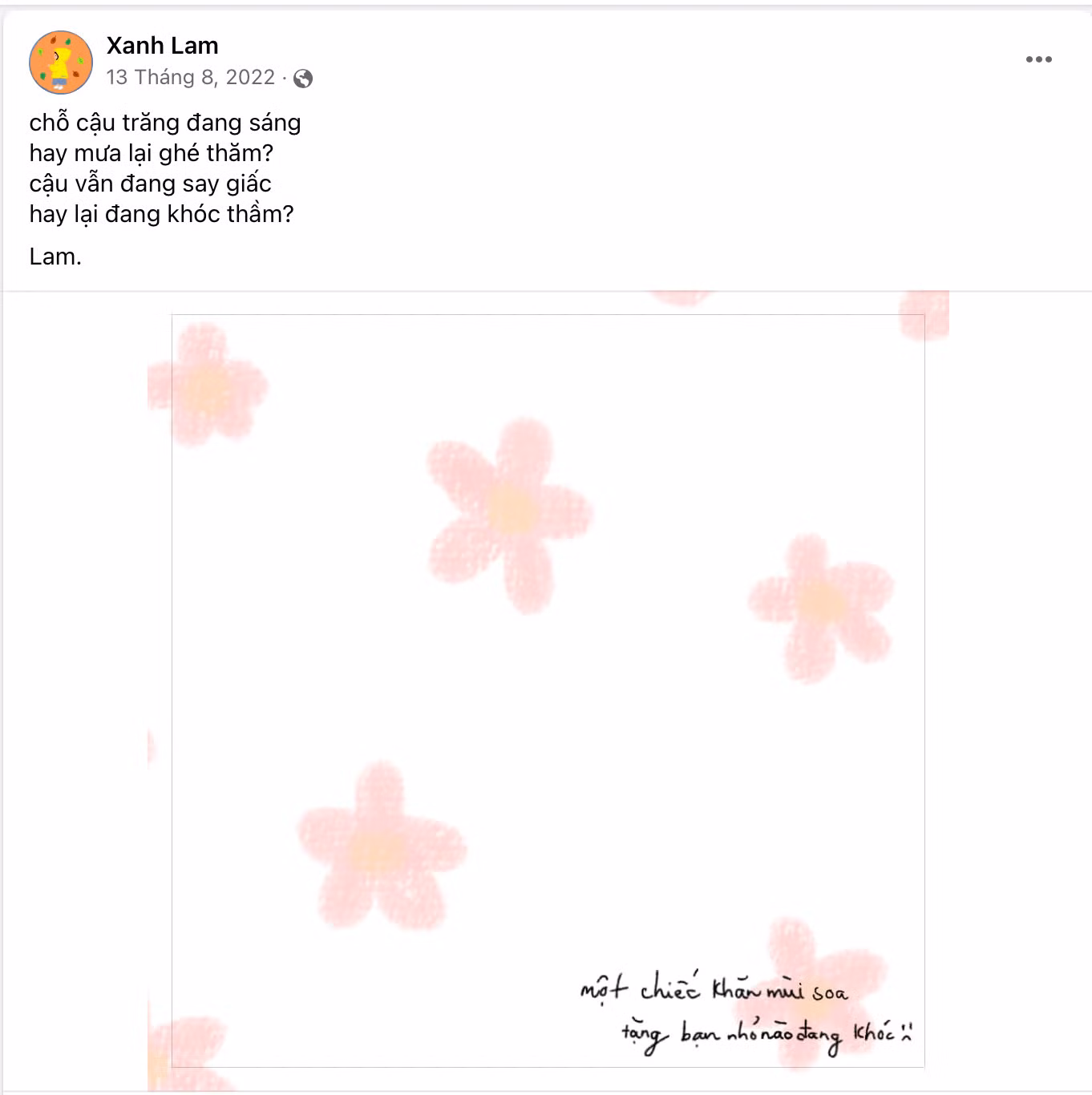 Câu chữ là chiếc khăn mùi soa dịu dàng nhất.
