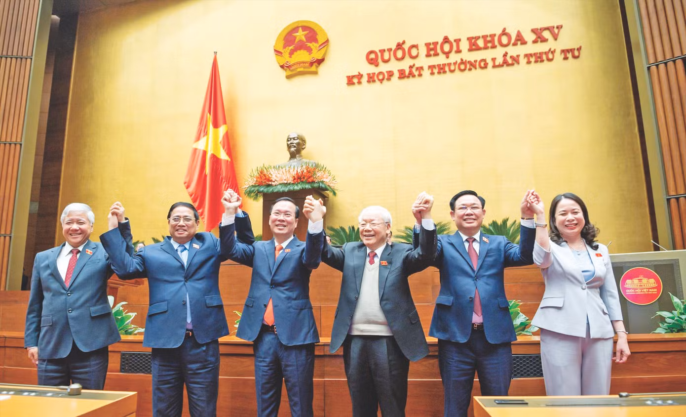 Lãnh đạo Đảng, Nhà nước tại kỳ họp Quốc hội. Ảnh: Như Ý