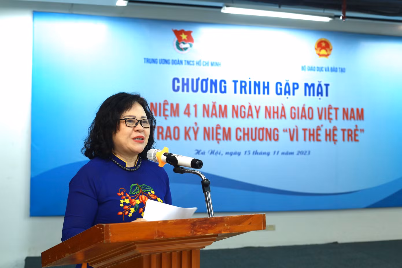 Thứ trưởng Bộ GD&amp;ĐT Ngô Thị Minh phát biểu tại chương trình. Ảnh: Bảo Anh
