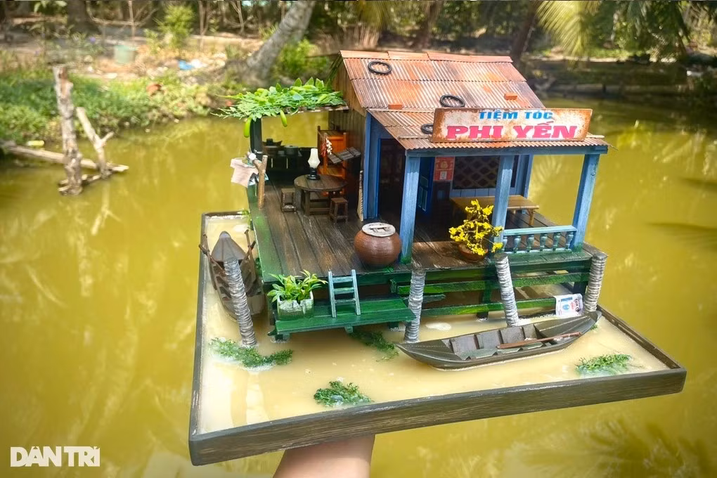Ngôi nhà ký ức của khách được Khánh tái hiện (Ảnh: Nguyễn Cường).