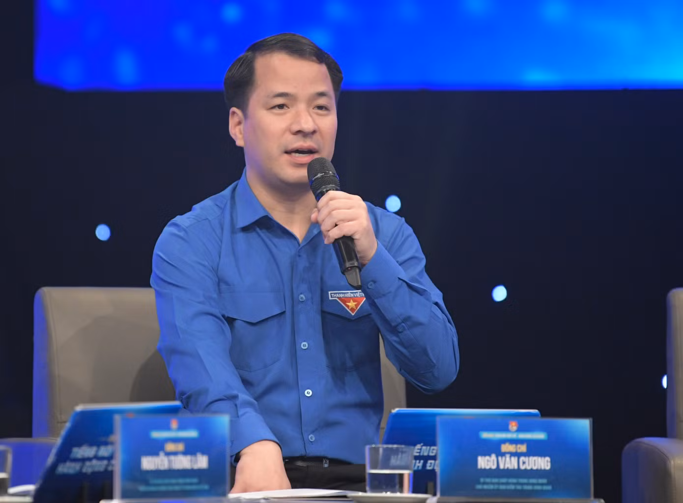 Bí thư T.Ư Đoàn Ngô Văn Cương chia sẻ tại Diễn đàn. Ảnh: Trọng Tài