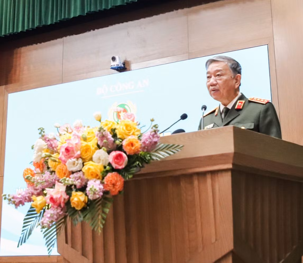 Đại tướng Tô Lâm phát biểu tại hội nghị.