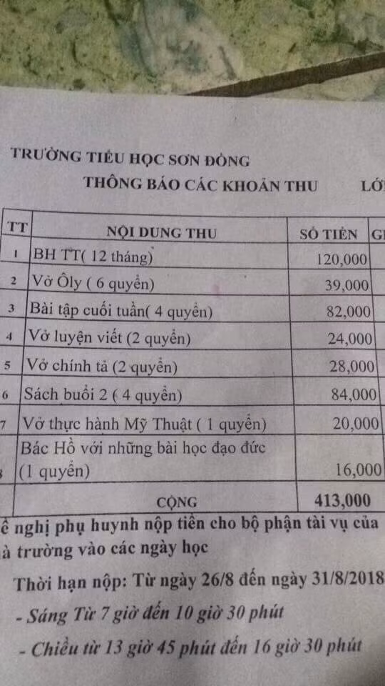 Lạm thu ở trường Sơn Đồng: Loanh quanh chối cãi? ảnh 2
