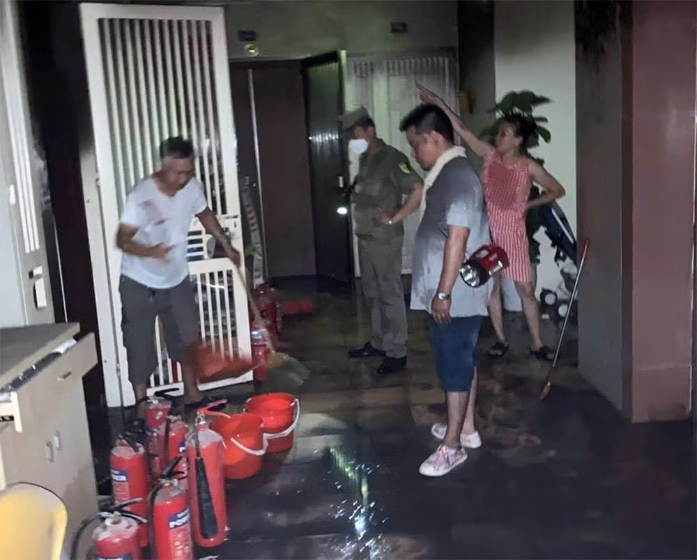 Khu vực căn hộ nơi xảy ra vụ cháy.