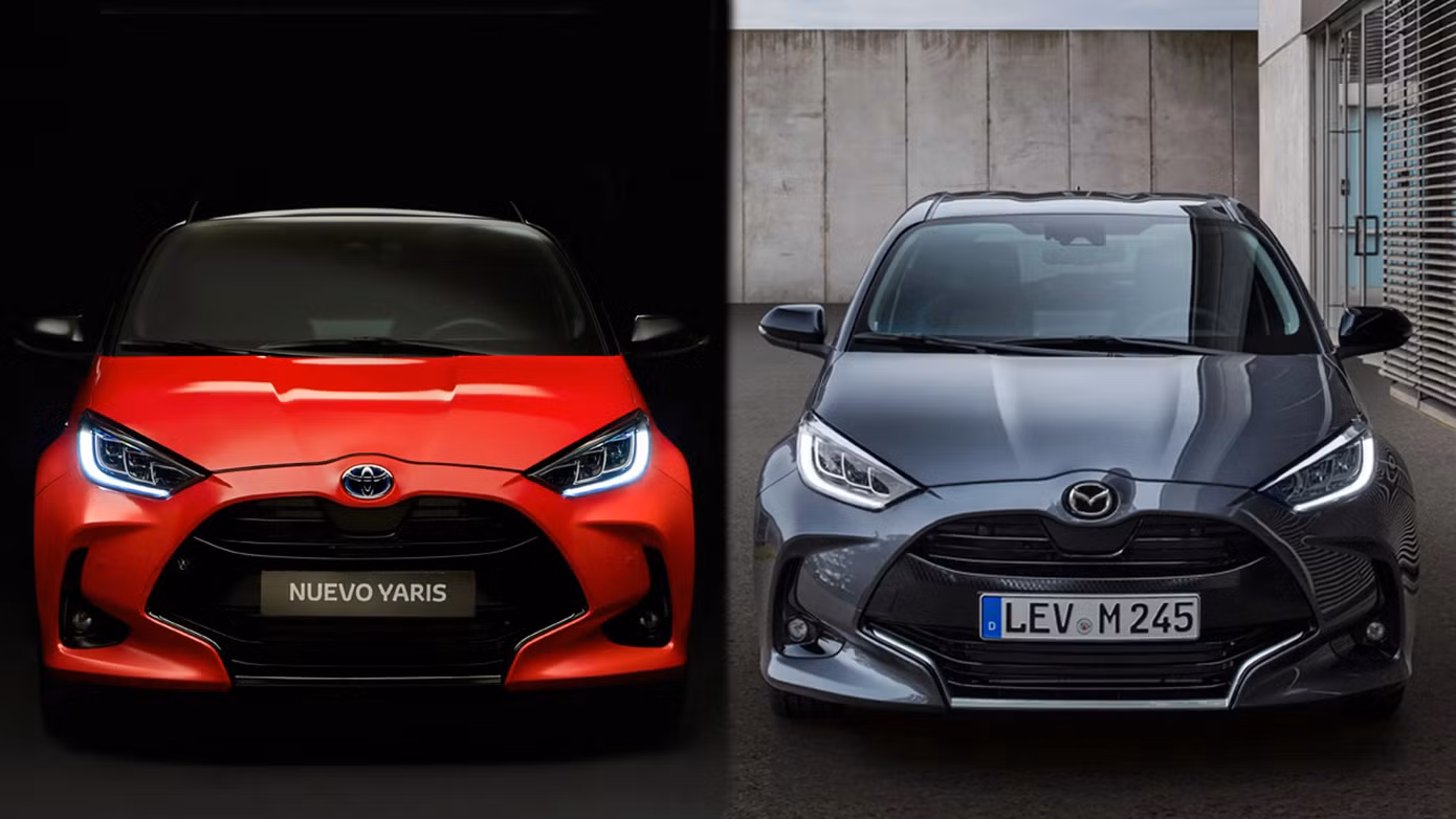 Mazda 2 và Toyota Yaris có thiết kế gần như giống hệt nhau chỉ khác logo.