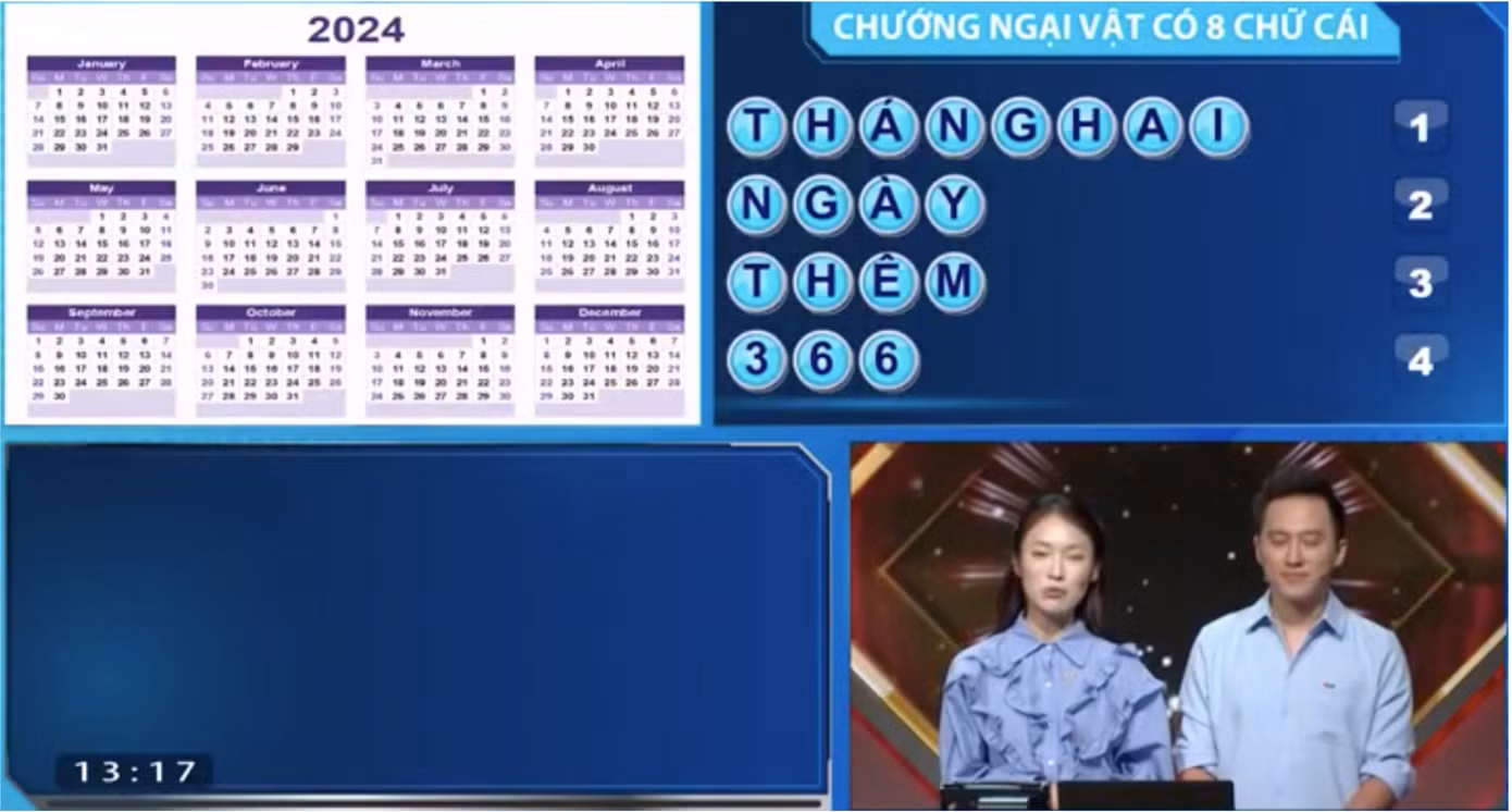 Hoàng Giang giải mã ẩn số "Năm Nhuận" phần thi Vượt chướng ngại vật.