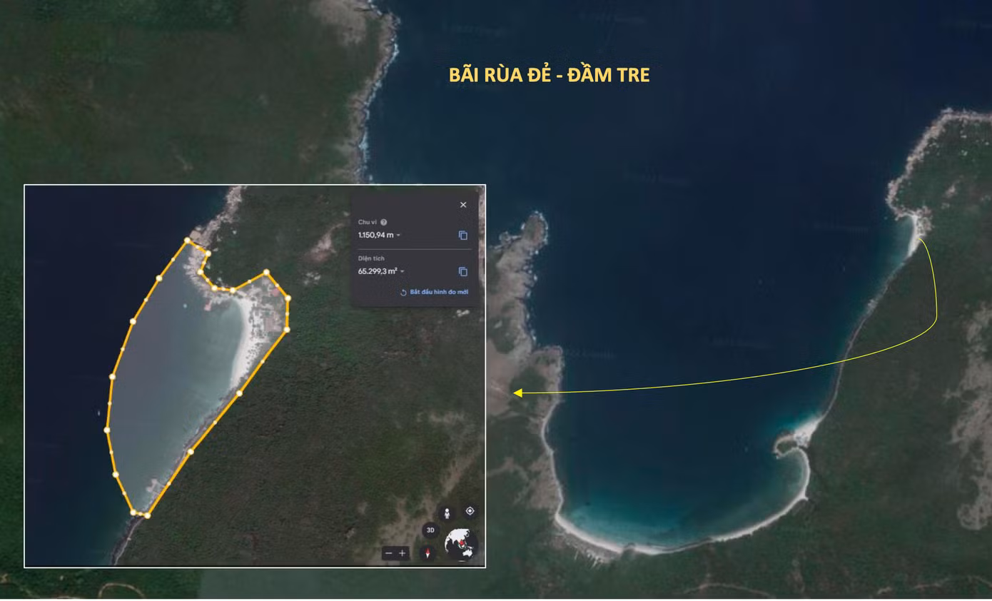 Khu vực BQL Vịnh Nha Trang đề xuất lập bãi rùa đẻ. Ảnh BQL Vịnh Nha Trang.
