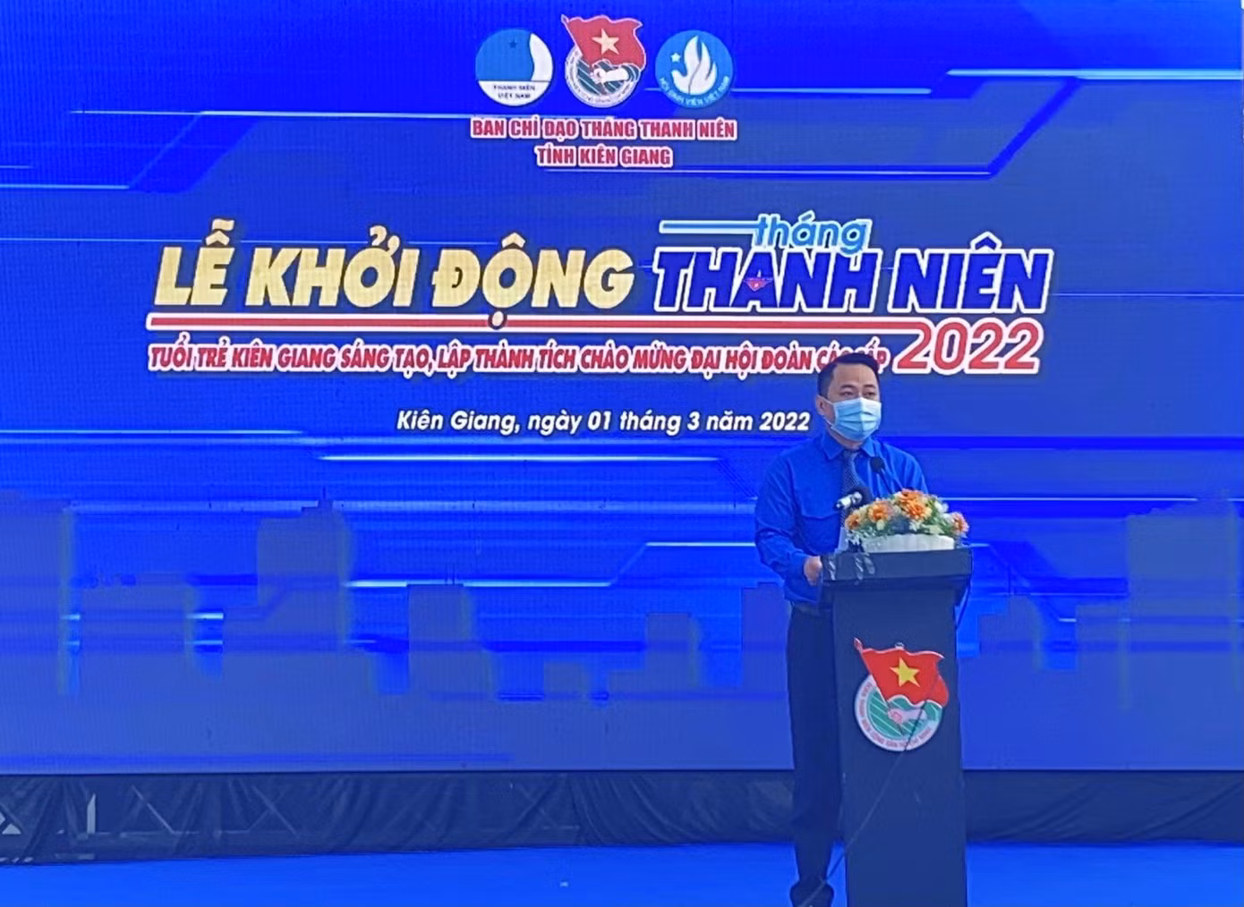 Anh Phan Đình Nhân, Bí thư Tỉnh đoàn Kiên Giang phát biểu