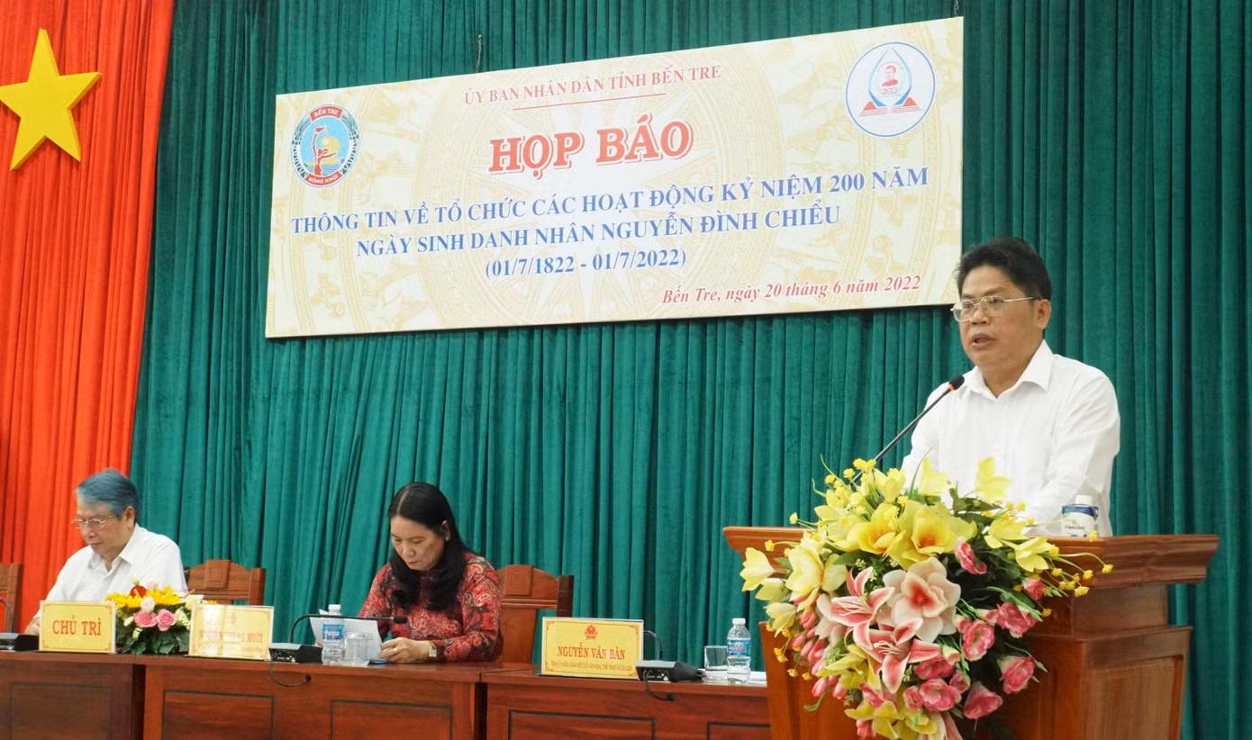 Ông Nguyễn Văn Bàn, Giám đốc Sở VH&amp;TTDL Bến Tre phát biểu. - Ảnh: Hòa Hội