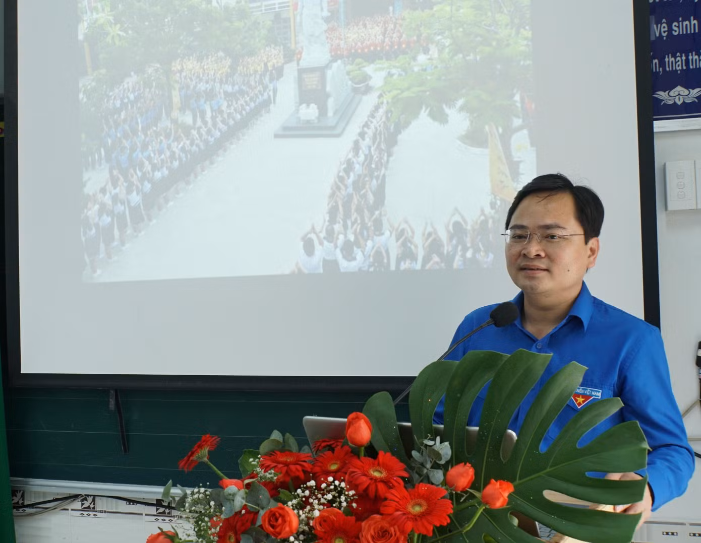 Anh Nguyễn Anh Tuấn, Bí thư thứ nhất Trung ương Đoàn phát biểu. - Ảnh: Hòa Hội