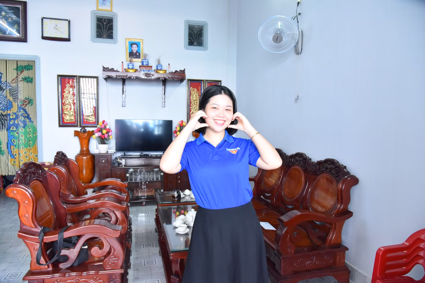 Thu Hiền háo hức chờ đến ngày tòng quân. Ảnh: Hòa Hội