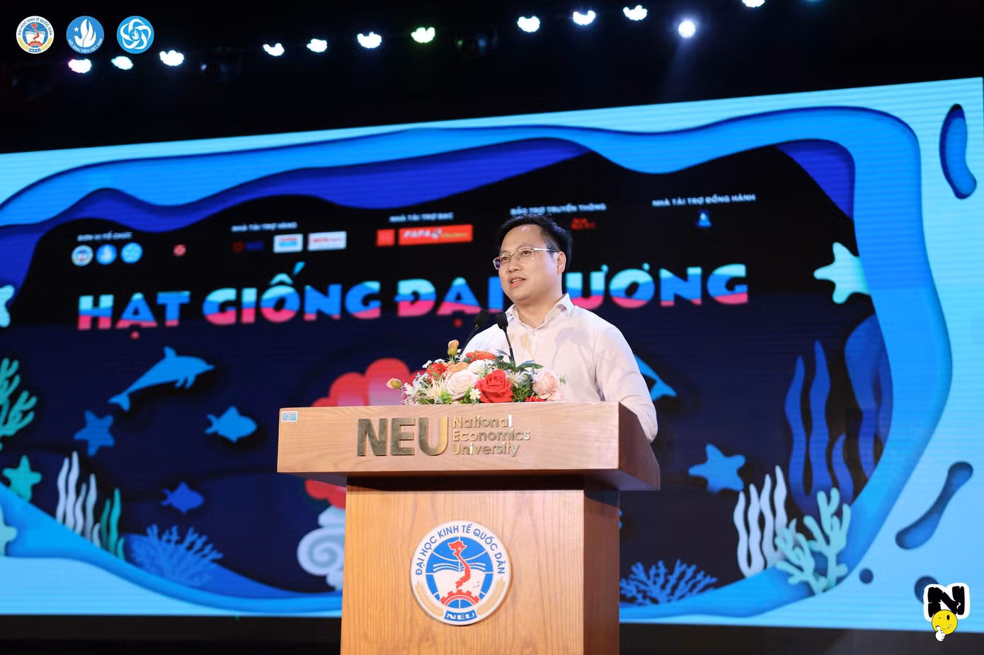 Anh Trần Quang Hưng - Phó chủ tịch Trung ương Hội Sinh viên Việt Nam phát biểu chúc mừng