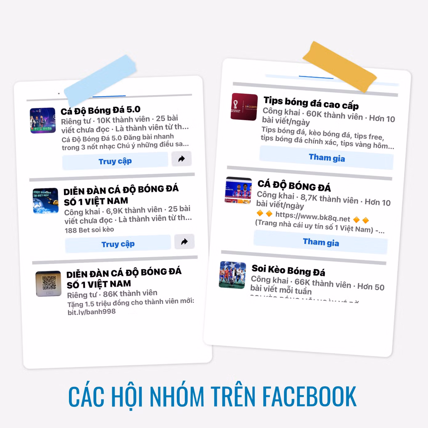 Các hội, nhóm về cá độ thu hút đông đảo người tham gia.