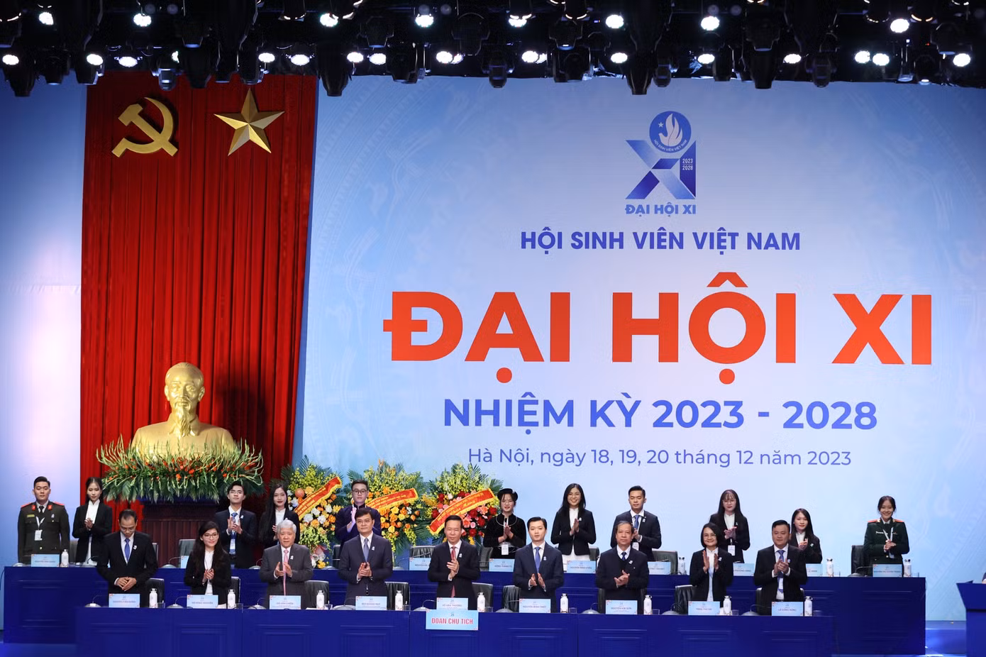 Phiên trọng thể Đại hội đại biểu toàn quốc Hội Sinh viên Việt Nam lần thứ XI diễn ra sáng 19/12. Ảnh: Như Ý