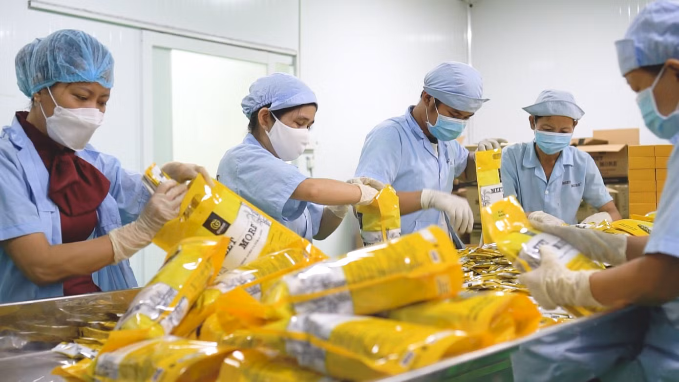 Doanh nghiệp xuất khẩu mong lãi suất cho vay giảm thêm để có thể vay vốn mở rộng sản xuất, kinh doanh, đem ngoại tệ về cho đất nước (ảnh sản xuất tại Cà phê nông sản Meet More).