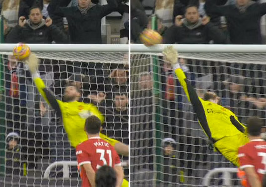 Pha rướn người cứu thua xuất sắc của De Gea vào cuối trận giúp giữ lại 1 điểm cho MU