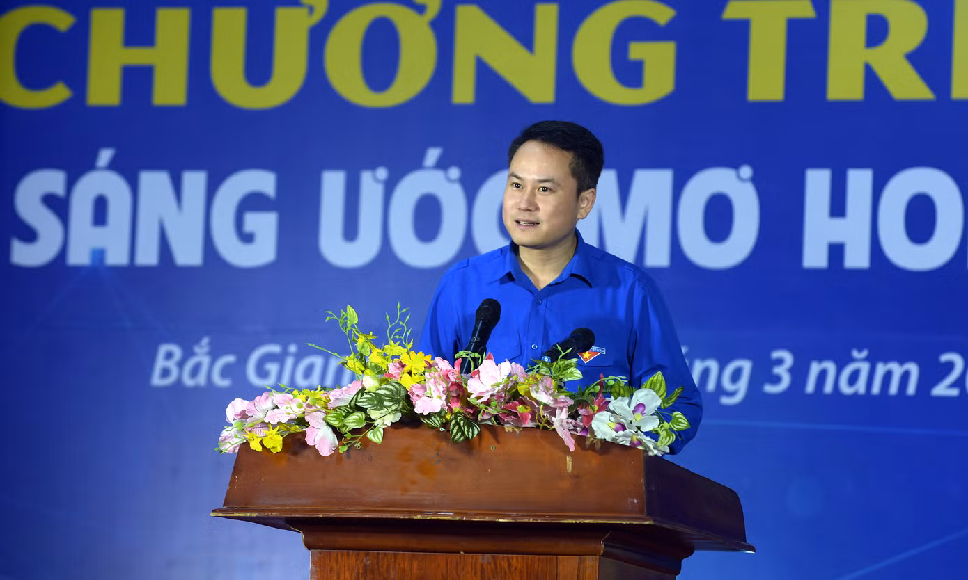 Anh Nguyễn Kim Quy phát biểu tại chương trình. Ảnh: Xuân Tùng