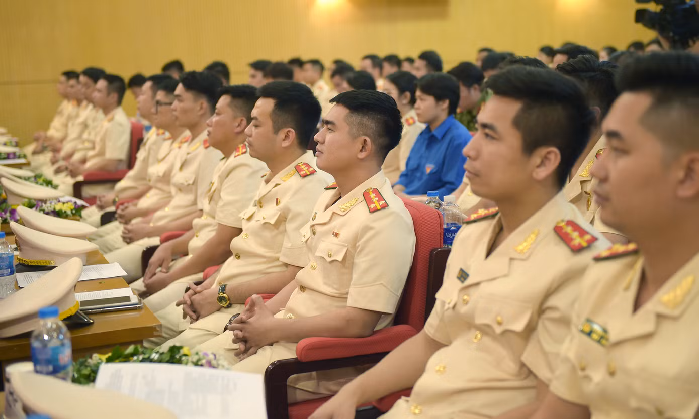 Các Gương thanh niên Công an tiêu biểu năm 2022. Ảnh: Xuân Tùng