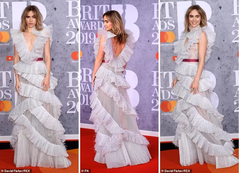 Muôn kiểu váy xuyên thấu, siêu gợi cảm của sao trên thảm đỏ BRITs 2019 ảnh 10