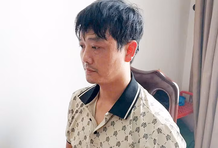 Đối tượng Dương Ngọc Duy tại cơ quan công an.