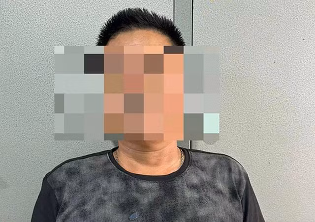 Đối tượng N.T.H tại cơ quan công an.