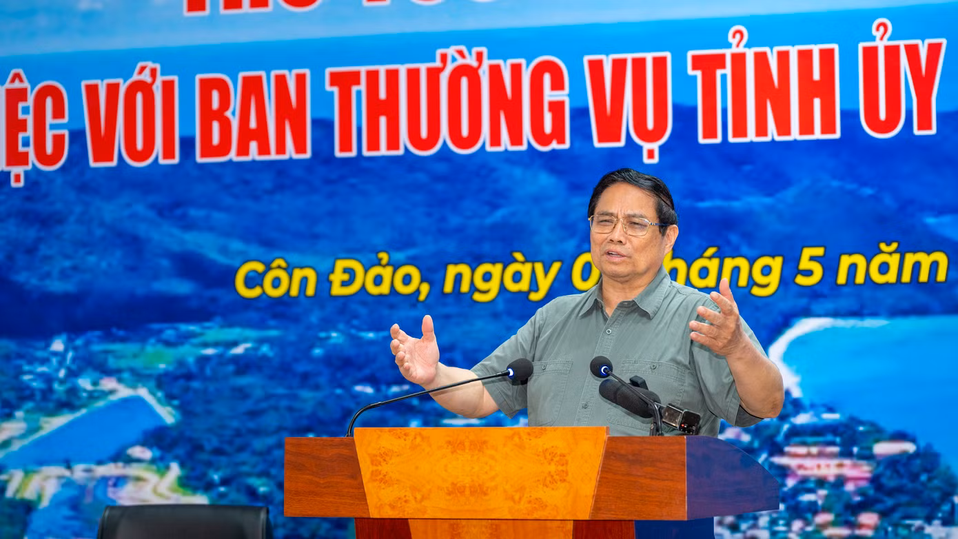 Thủ tướng Chính phủ Phạm Minh Chính phát biểu tại buổi làm việc với tỉnh Bà Rịa - Vũng Tàu.