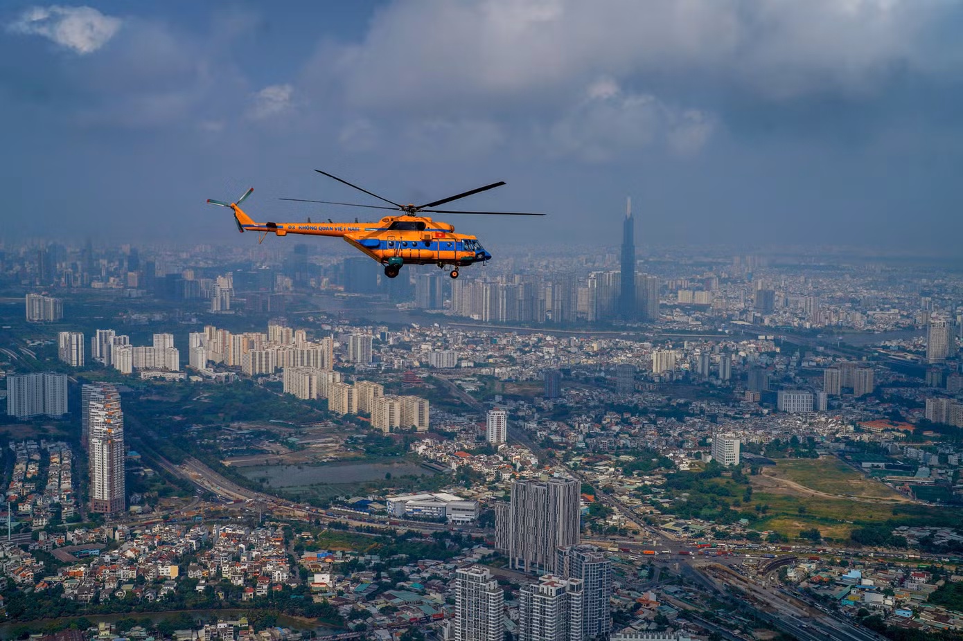 Một góc khu Đông TPHCM chụp từ trực thăng.