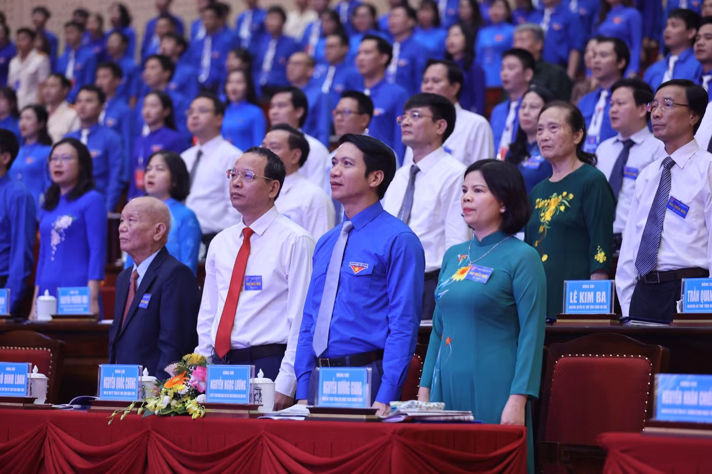 Anh Nguyễn Ngọc Lương, Bí thư thường trực Trung ương Đoàn và lãnh đạo tỉnh Bắc Ninh dự Đại hội đại biểu Đoàn TNCS Hồ Chí Minh tỉnh Bắc Ninh lần thứ XV