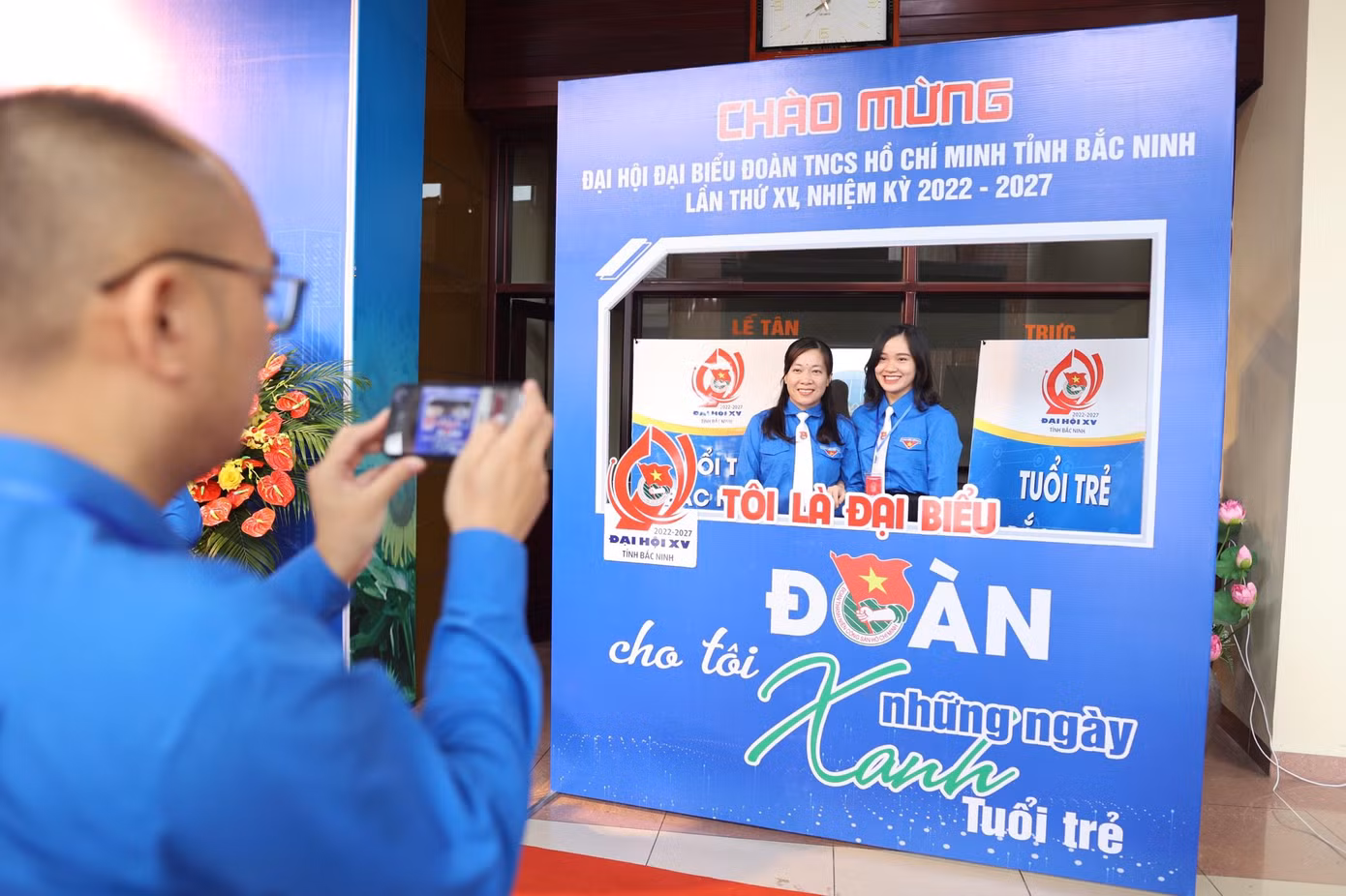 Các đại biểu hào hứng với Đại hội Đoàn TNCS Hồ Chí Minh tỉnh Bắc Ninh lần thứ XV