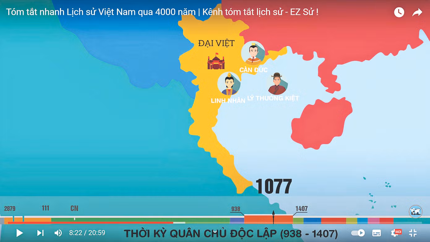 Video nói về lịch sử hút hàng triệu view trên kênh EZ Sử