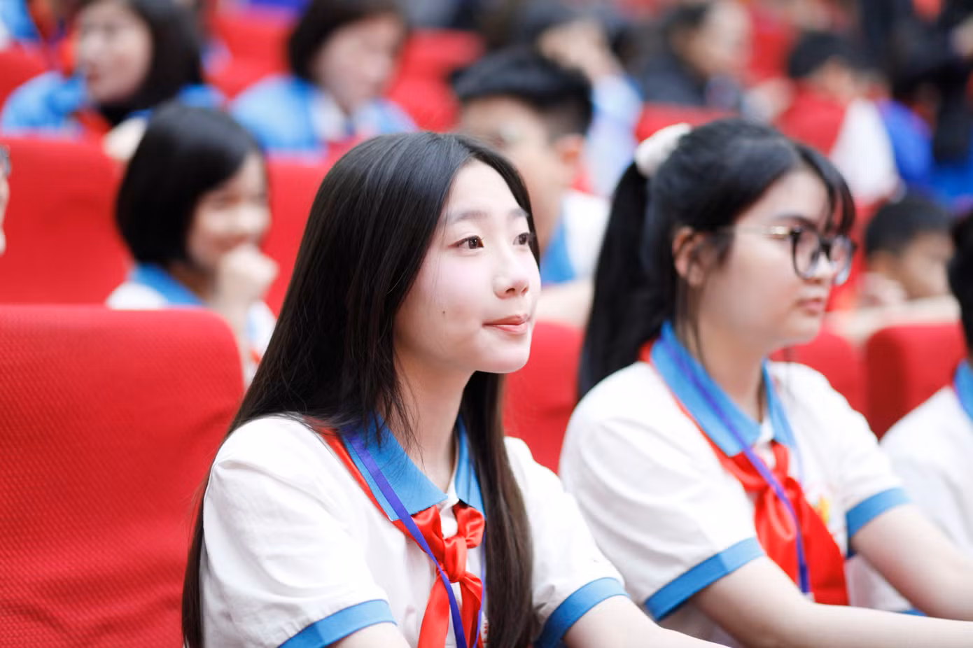 Cháu ngoan Bác Hồ thành phố Bắc Giang dự đại hội. Ảnh: Nguyễn Thắng