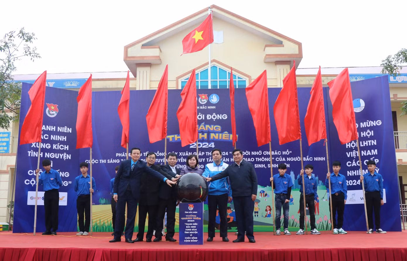 Lãnh đạo HĐND, Ban Dân vận và Tỉnh Đoàn Bắc Ninh ấn nút khởi động Tháng Thanh niên.