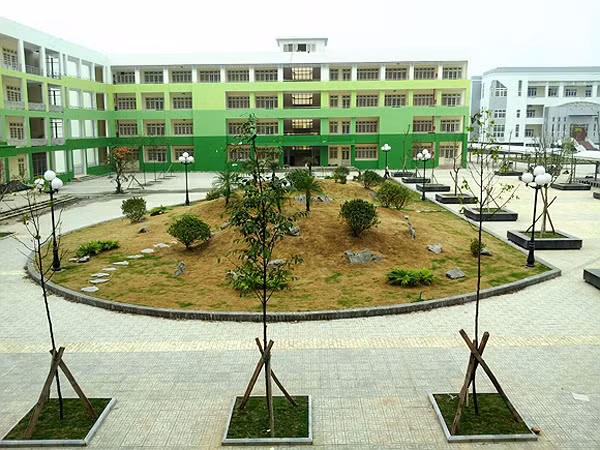 Trường có 3 khu nhà học chính A,B,C với 4 tầng. Khu nhà học thông với khu Ban giám hiệu. Thư viện to đẹp cũng 4 tầng, trong đó tầng 4 là phòng hội thảo cho các bạn học sinh
