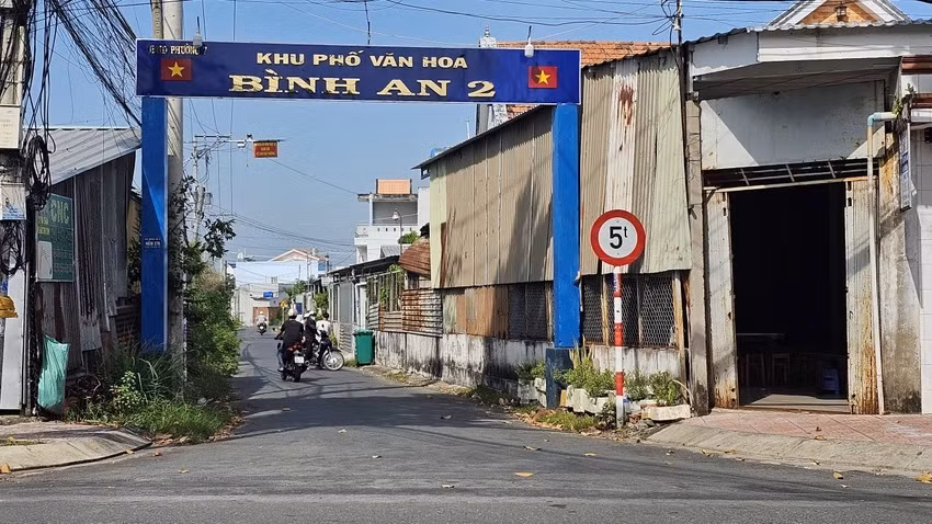 Khu phố Bình An 2 nơi bà NTB đang sinh sống. Ảnh: ĐK