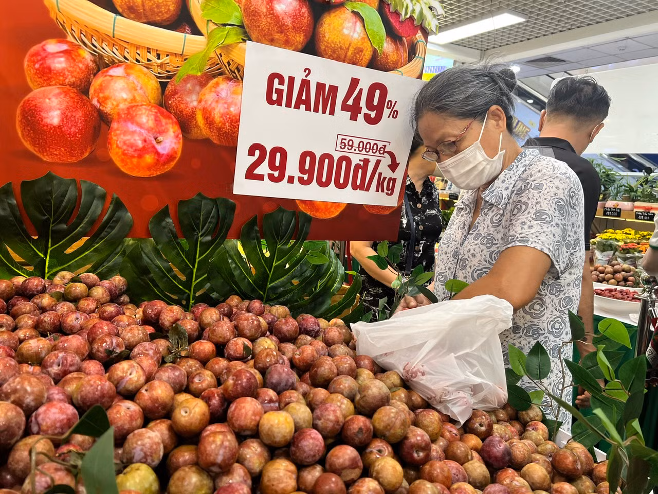 Mận hậu Sơn La tại siêu thị quả to, gần đạt chuẩn xuất khẩu và đang giảm giá tới 49%