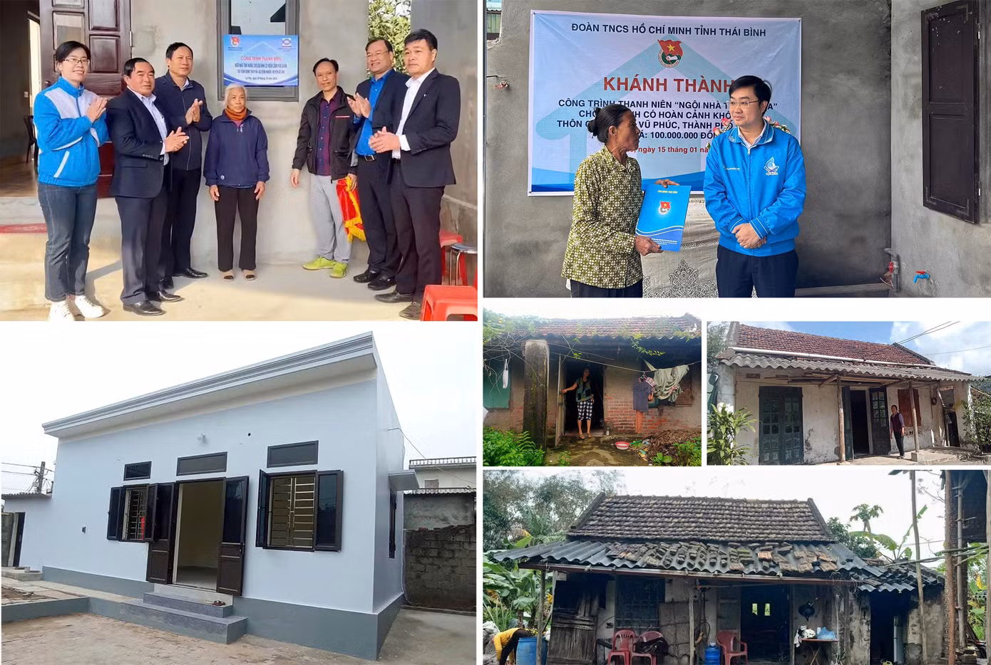 Tỉnh Đoàn Thái Bình trao tặng nhiều công trình thanh niên "Ngôi nhà tình nghĩa", góp phần xóa nhà tạm, nhà dột nát.