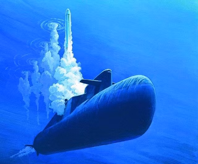 Tàu ngầm chạy bằng năng lượng hạt nhân Delta III của Liên Xô phóng tên lửa SS-N-18. Minh họa: Navy Recognition.