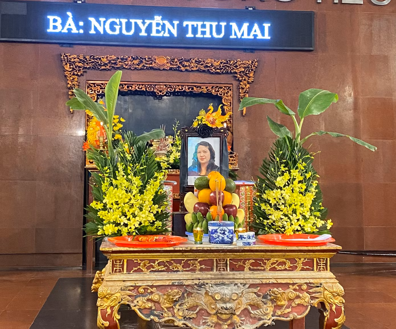 Lễ tang á hậu Thu Mai được tổ chức vào chiều 23/2 tại Nhà tang lễ Bệnh viện 354 (Đội Nhân, Ba Đình, Hà Nội). Ảnh: Thúy Ngọc.