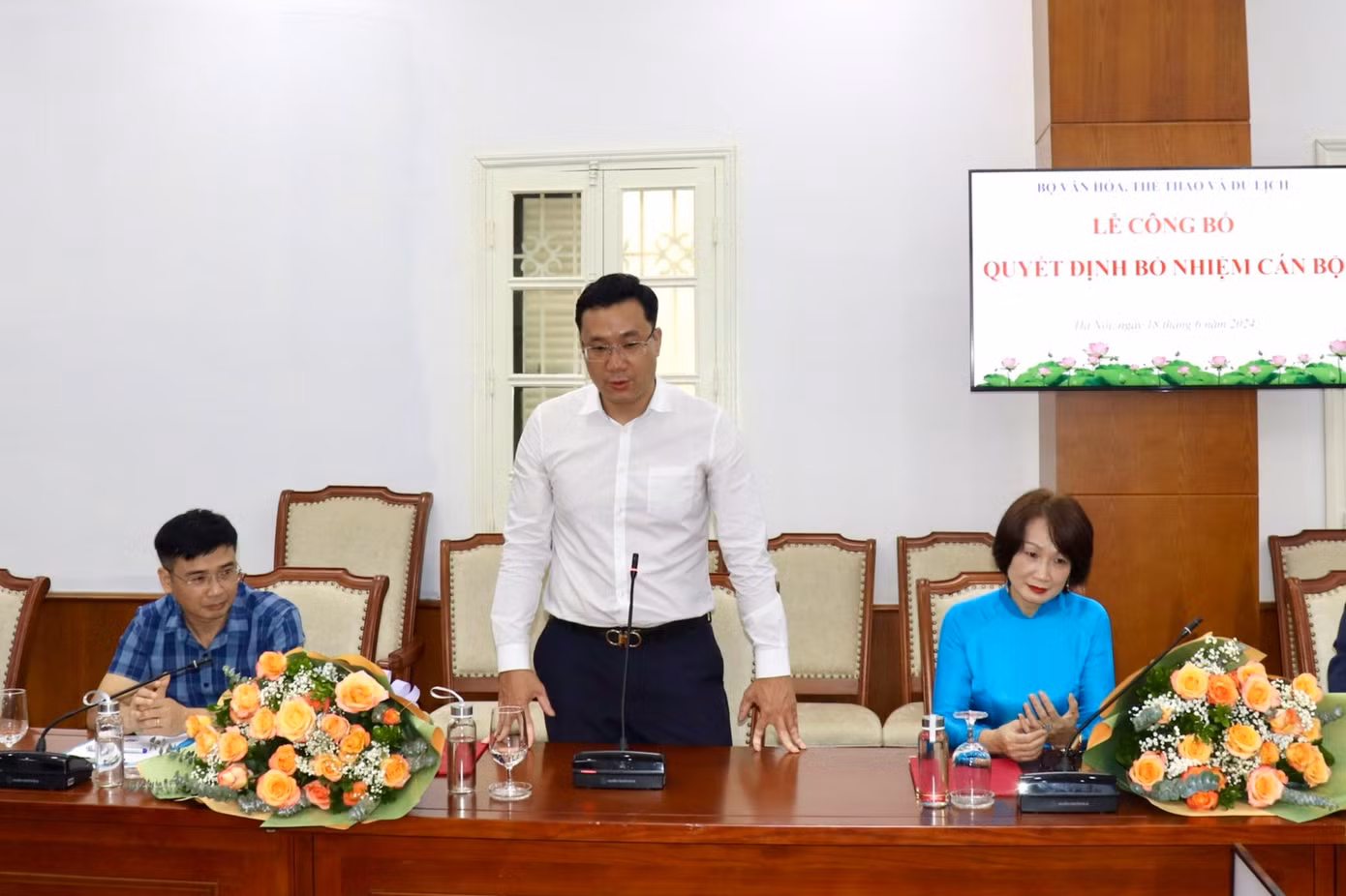 Tân Phó cục trưởng Cục Nghệ thuật biểu diễn Hà Minh Thắng phát biểu nhậm chức.