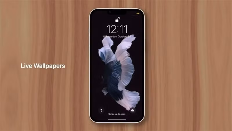 Hình nền động trên iPhone giờ đây sẽ được thay thế bằng hình nền khóa có thể tùy biến. (Ảnh: 9to5mac)