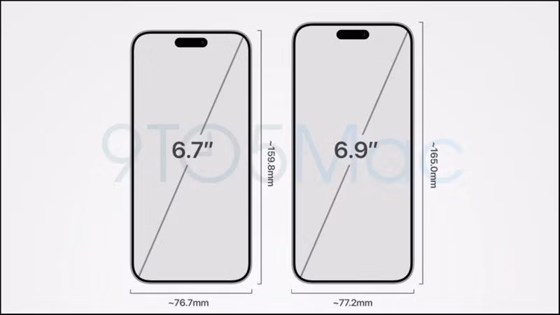 Ảnh CAD được cho là của iPhone 15 Pro và iPhone 16 Ultra. (Ảnh: 9to5Mac)
