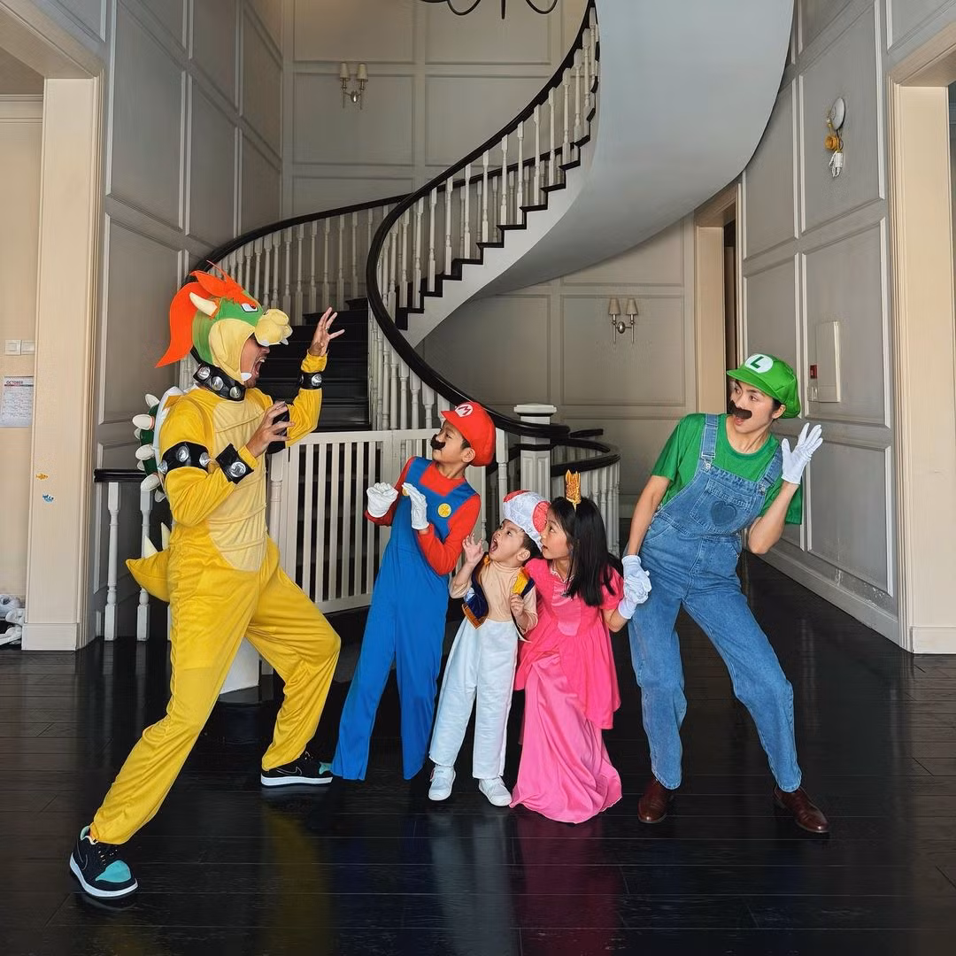 Gia đình Tăng Thanh Hà cùng nhau hóa trang ngày Halloween. Ảnh: IG.