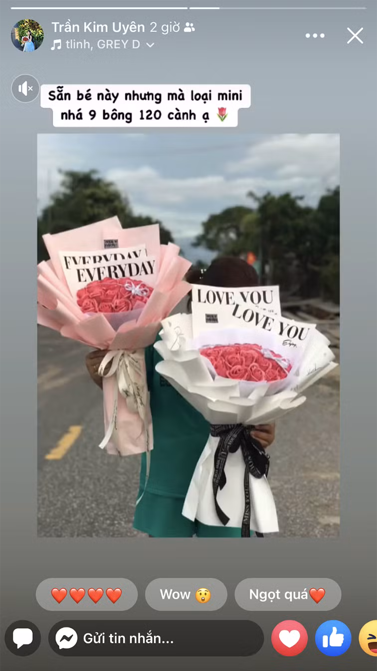 Trang bán quà Valentine dễ thương của nữ sinh lớp 12. - Ảnh NVCC