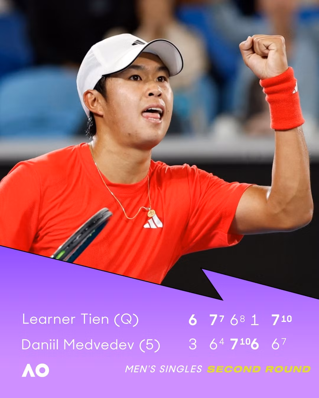 Learner Tien bất ngờ đánh bại Danill Medvedev.
