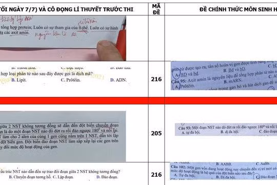 So sánh nội dung trong buổi ôn tập của thầy Phan Khắc Nghệ và đề thi chính thức môn Sinh có sự trùng lặp rất lớn