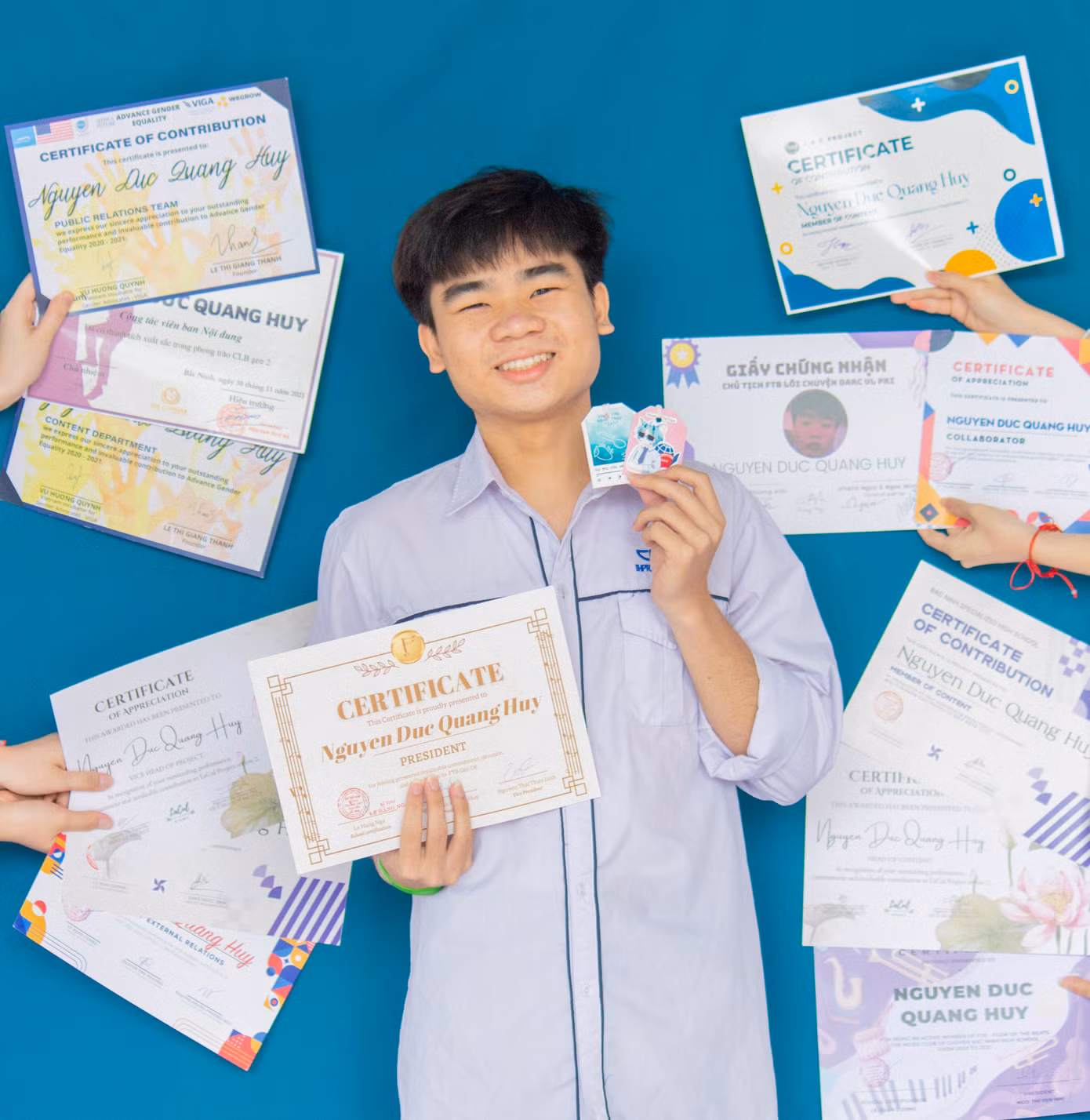 Quang Huy trong những năm tháng theo đuổi đam mê Văn học dưới mái trường THPT Chuyên Bắc Ninh.