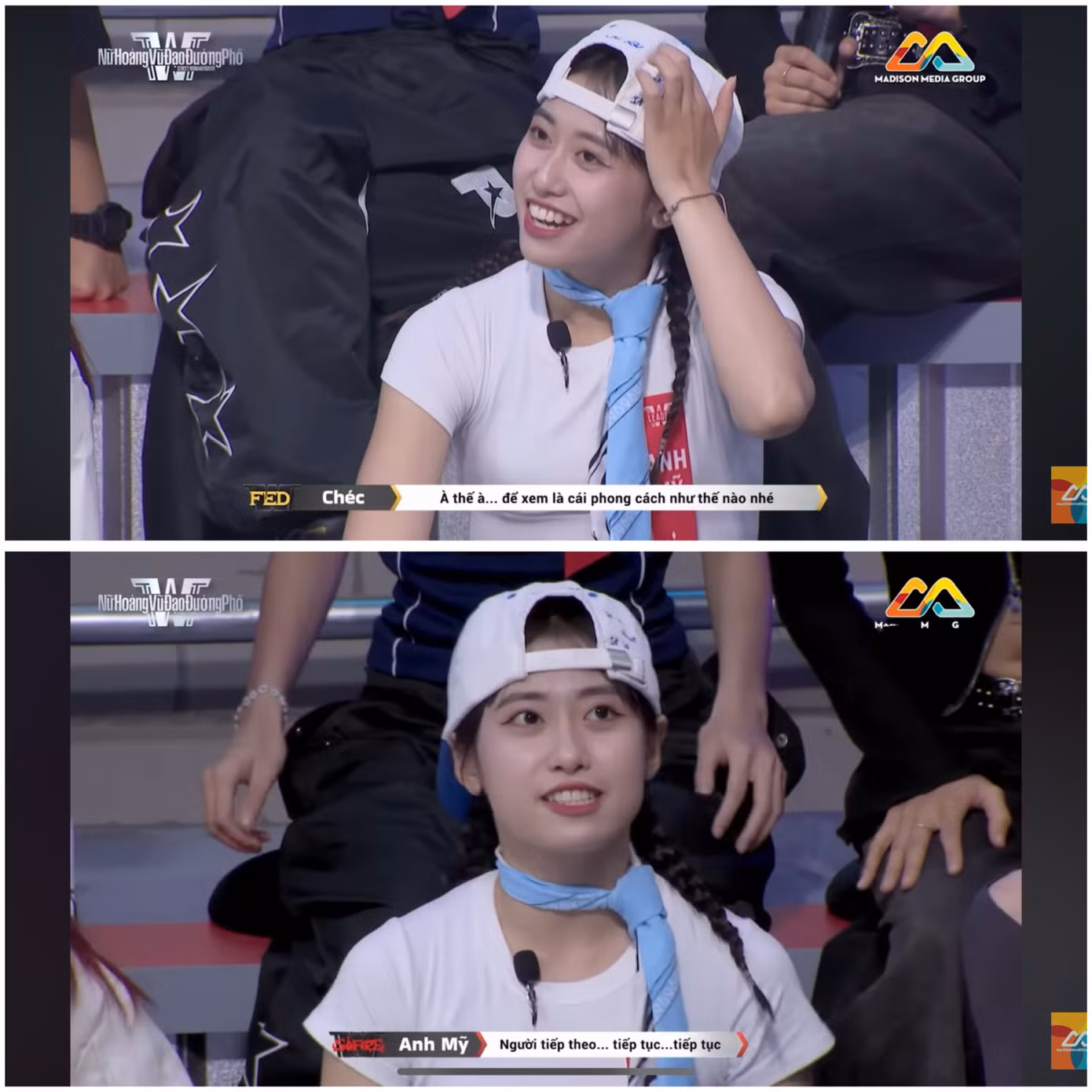 Gương mặt khả ái cùng nụ cười tỏa sáng đã giúp Anh Mỹ ghi điểm với khán giả tại SWFVN.