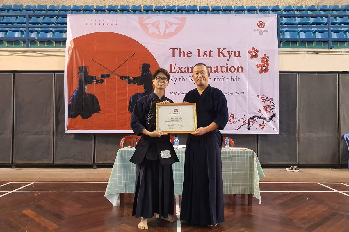 Huy tại kỳ thi Kyu (thi lên đẳng của Kendo) đầu tiên tại Hải Phòng, cậu hiện đang ở cấp Kyu 2.