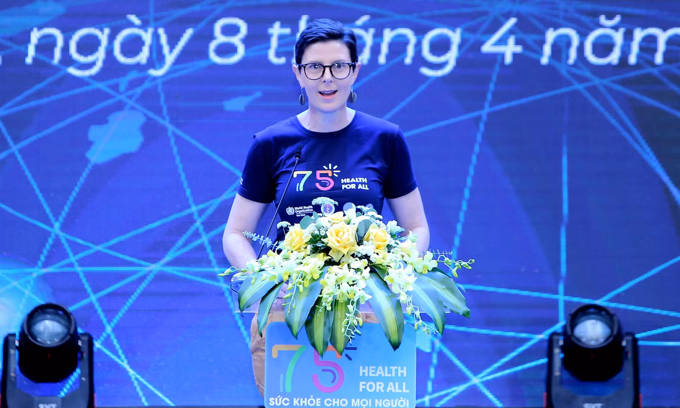 Bà Angela Pratt phát biểu tại chương trình. Ảnh: Lâm Đăng Hải